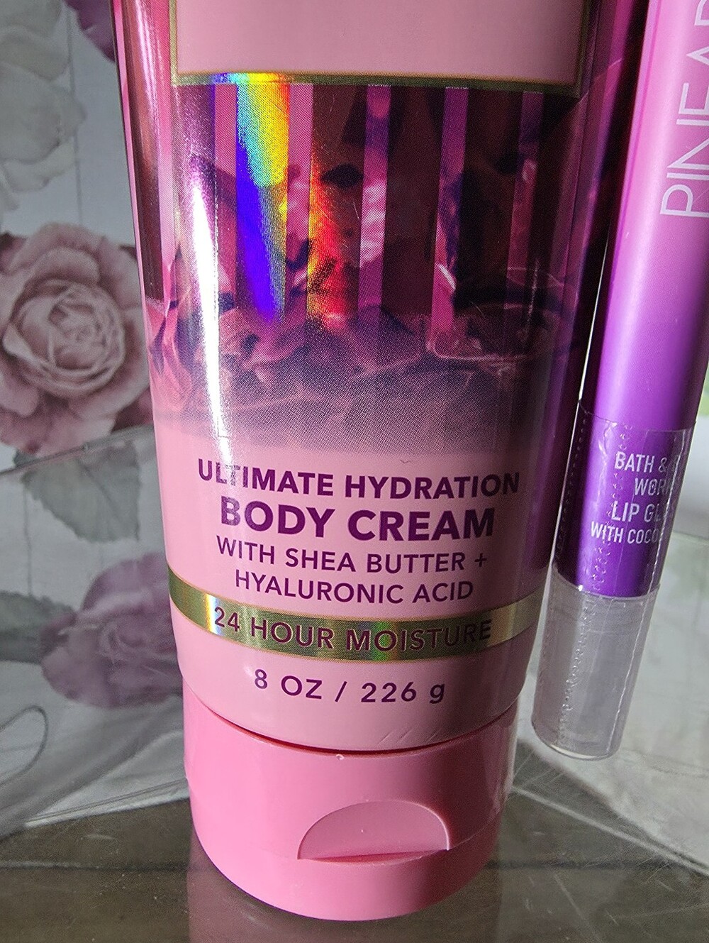 Bath & Body Works Pink Pineapple Sunrise• Costa Rica • Pineapple Lip Gloss BONUS - Picture 2 of 8